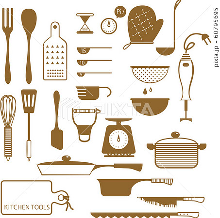 料理道具 アイコン風イラストセットのイラスト素材