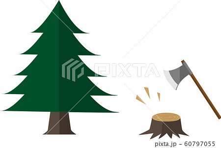森林伐採のイラスト素材