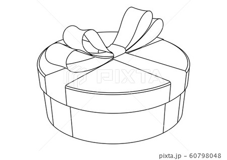 Gift box with ribbon bow. Hand drawn sketch 60798048