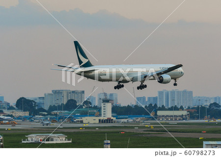 Airplane landing at Saigon Airport, Vietnam Airplane landing at Saigon Airport, Vietnam 60798273