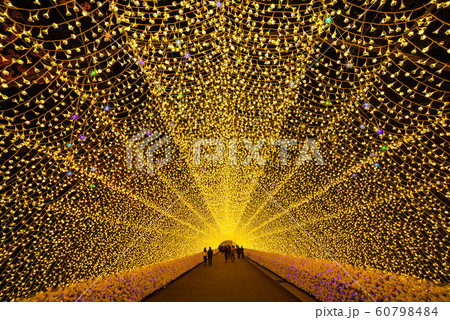 Giant led light tunnel in Nabana No Sato Giant led light tunnel in Nabana No Sato 60798484