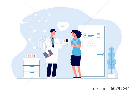 Doctor and patient. Prescription for antidepressants, painkillers. Physician medical consulting 60799044