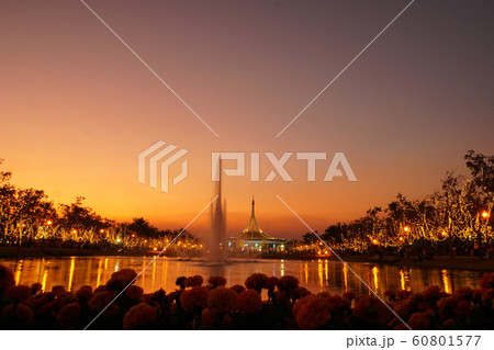 Night View of King Rama 9 Park in Bangkok,Thailand 60801577