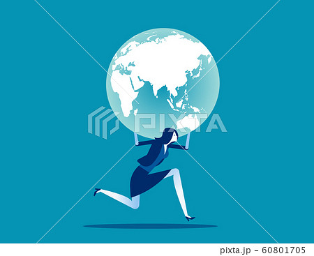 Holding globe. Concept people and earth vector Holding globe. Concept people and earth vector 60801705