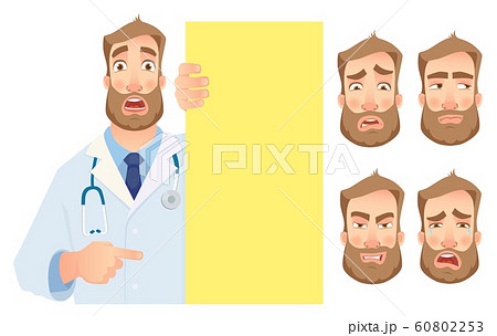 doctor holding blank signboard - set doctor holding blank signboard - set 60802253