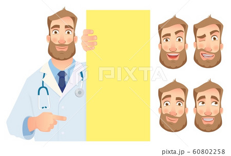 doctor holding blank signboard - set doctor holding blank signboard - set 60802258