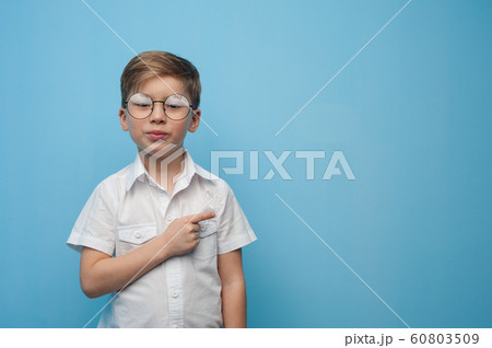 Funny charming little caucasian boy 60803509