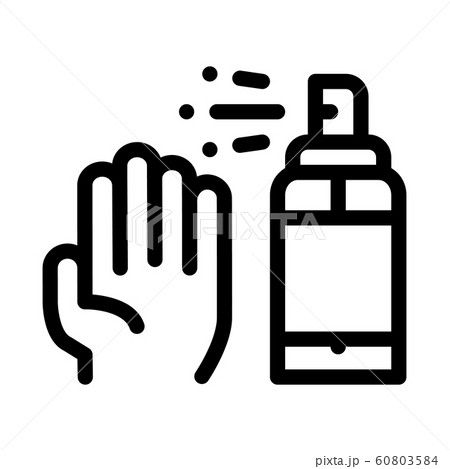 Hand And Bottle Spray Icon Outline Illustration 60803584