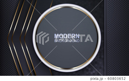 Textural gray background with mosaic, a round frame with a white rim and arrows with a thin edging of a gold hue Textural gray background with mosaic, a round frame with a white rim and arrows with a thin edging of a gold hue 60803652