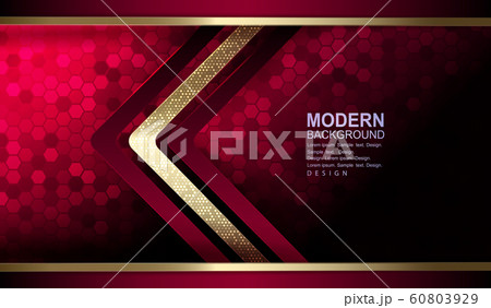 Textural red background with mosaic, gold stripes and arrows in gold and red 60803929