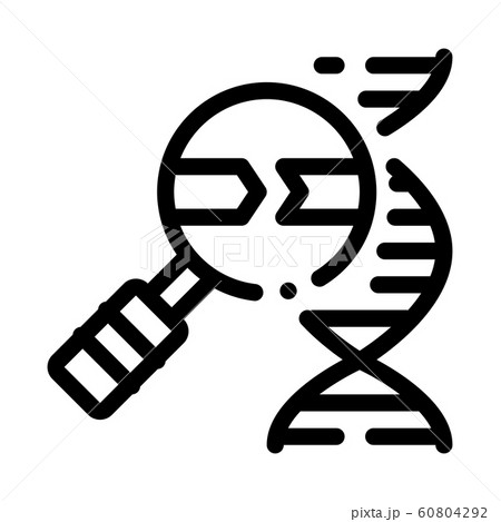 Molecule And Magnifier Icon Outline Illustration 60804292