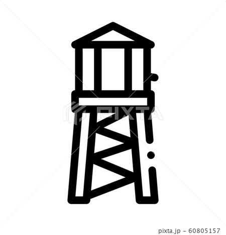 Fire Tower With Water Icon Outline Illustration 60805157