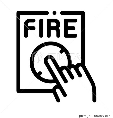 Hand Push Fire Button Icon Outline Illustration 60805367