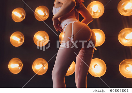 Sexy maid. Hot girl. Luxury ass. Stockings. Slender legs. Game costume. Athletic body. Girl in black lingerie and stockings. Temptation. Silicone implants. Buttocks. 60805801