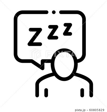 Human Zzz In Quote Frame Icon Outline Illustrationのイラスト素材