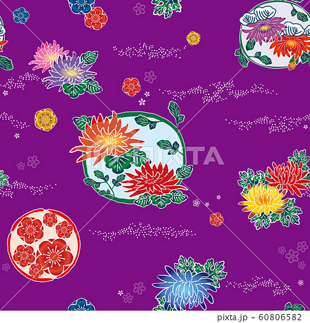 パターン_紅型_菊B_05 60806582
