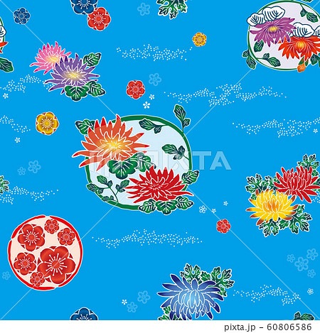 パターン_紅型_菊B_01 60806586