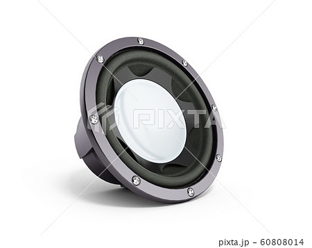 black loudspeaker 3d render isolated over white black loudspeaker 3d render isolated over white 60808014