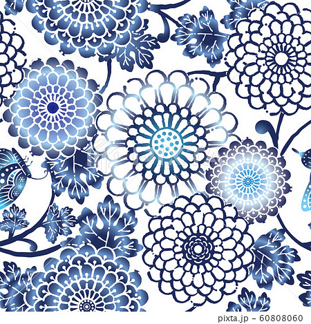パターンD_藍菊03 パターンD_藍菊03 60808060