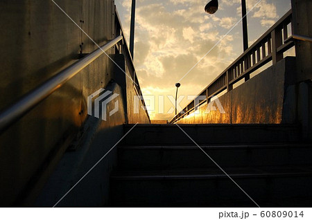 陸橋からの夕焼け 60809014