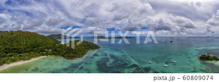 praslin island seychelles paradise beach aerial praslin island seychelles paradise beach aerial 60809074