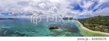 praslin island seychelles paradise beach aerial praslin island seychelles paradise beach aerial 60809076