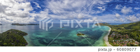 praslin island seychelles paradise beach aerial praslin island seychelles paradise beach aerial 60809077