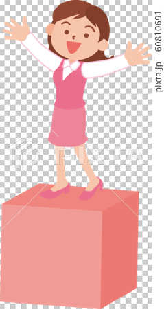 Woman riding on a box Woman riding on a box 60810691
