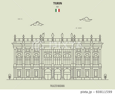 Palazzo Madama in Turin, Italy. Landmark icon Palazzo Madama in Turin, Italy. Landmark icon 60811599