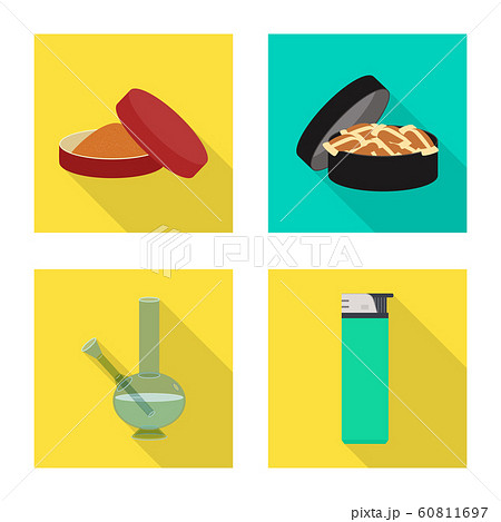 Vector illustration of smoke and statistics sign. Set of smoke and stop vector icon for stock. 60811697