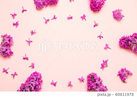Top view frame with lilac flowers and copy space Top view frame with lilac flowers and copy space 60811978