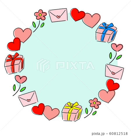 バレンタイン ホワイトデー フレームのイラスト素材