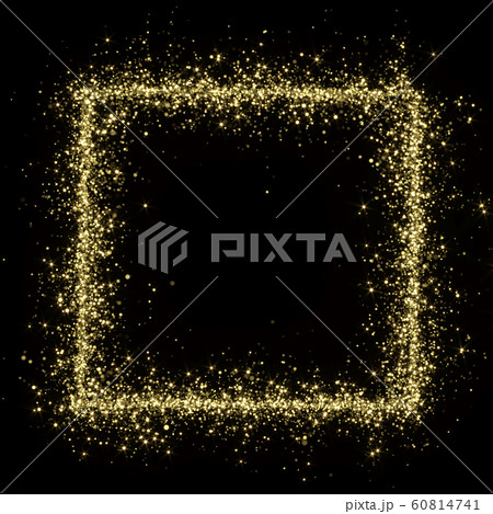 Golden Glitters Square Frame - 3D Rendered Shining Sparkles 60814741