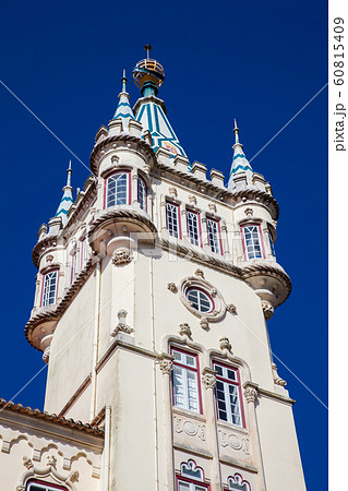 Tower of the Sintra Town Hall building against a beautiful blue sky 60815409