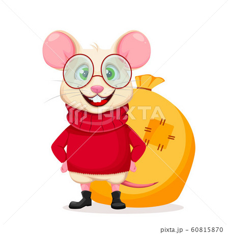 Merry Christmas and Happy New Year. Funny rat Merry Christmas and Happy New Year. Funny rat 60815870