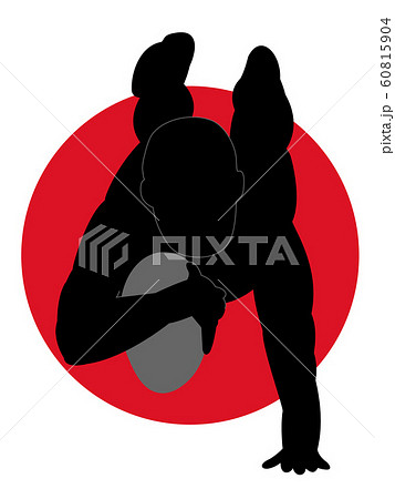 ラグビーのシルエットのイラスト素材