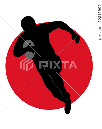 ラグビーのシルエットのイラスト素材