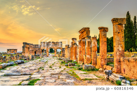The Main Colonnaded Street at Hierapolis in Pamukkale, Turkey 60816346