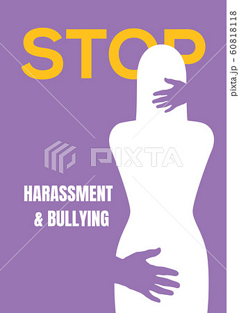 Sexual harassment violence stop poster. Sexual harassment assault woman concept 60818118