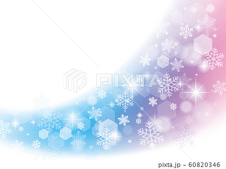 雪の結晶 キラキラ背景 グラデーションのイラスト素材