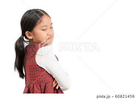 Kid Asian girl face expression envy, jealous 60821456