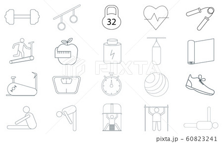 Fitness icon set vector illustration. Fitness icon set vector illustration. 60823241