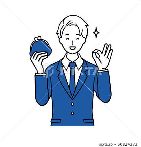 お財布を持つ男性 お財布を持つ男性 60824373