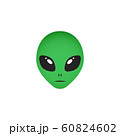Alien green head isolated on white background 60824602