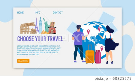 Travel Agency International Tours Vector Webpage 60825575