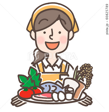 管理栄養士　エプロン　開口　クリップボード無し 60825789