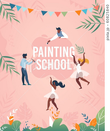 Painting School Colorful Advertising of Flat Flyer Painting School Colorful Advertising of Flat Flyer 60825840