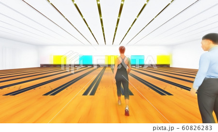 ボウリング場　人あり イラスト3-45 60826283