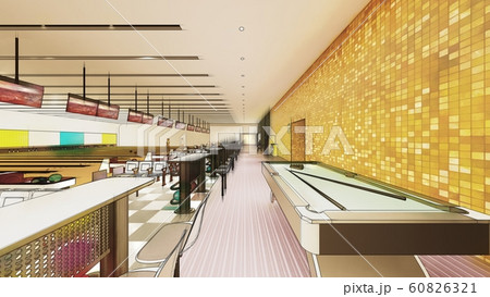 ボウリング場　人あり イラスト3-34 60826321