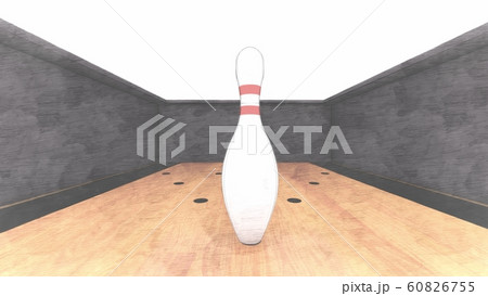 ボウリング場 人あり イラスト ピン1本 13のイラスト素材